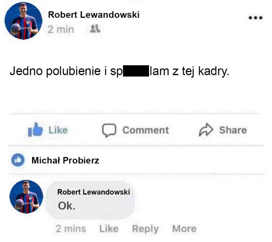 Konflikt Lewandowski - Probierz najlepsze MEMY