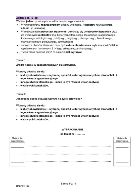 ARKUSZE CKE i ODPOWIEDZI DO ZADAŃ 