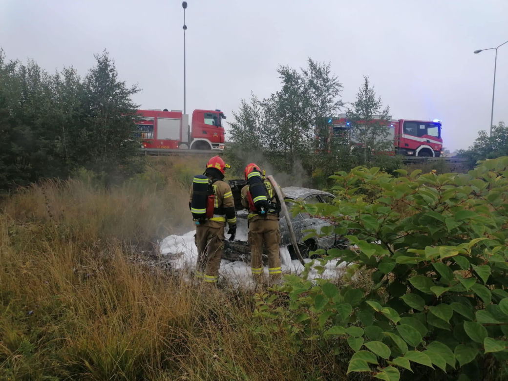 Wypadek w Łaziskach. Kierowca spłonął żywcem w BMW