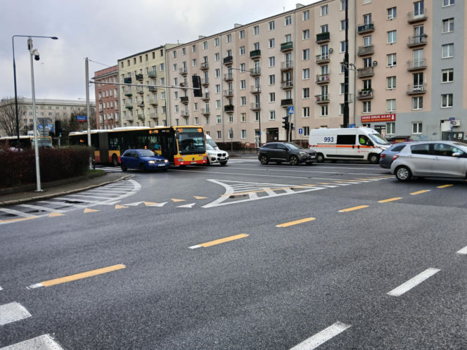 Skrzyżowanie ulic Grójeckiej, Wawelskiej i Kopińskiej w Warszawie