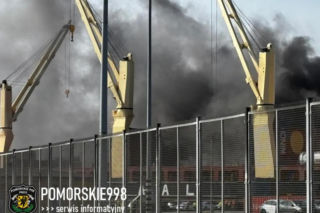 Pożar statku w gdańskim porcie! Potężny słup dymu