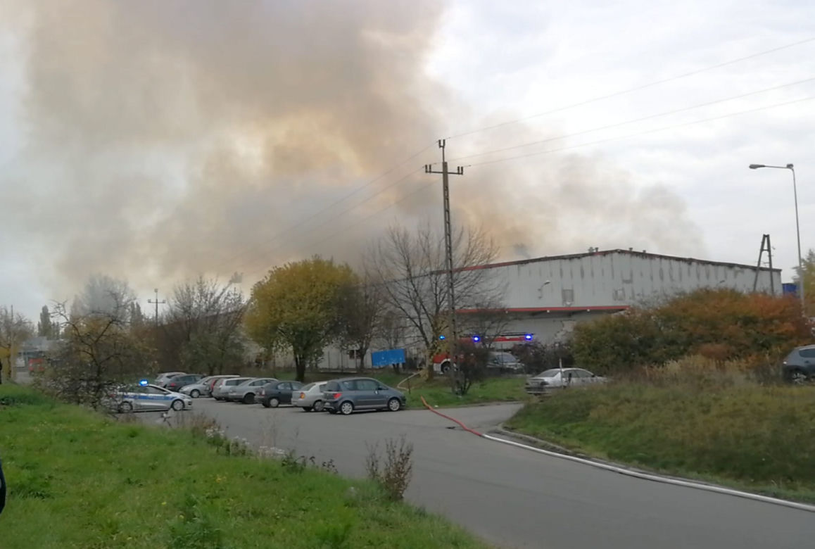 Pożar hali przy Krakowiaków