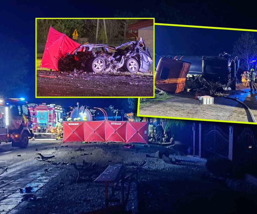 Czołowe zderzenie osobówki z ciężarówką. Nie żyją obaj kierowcy