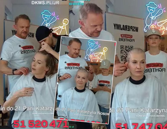 Edyta Pazura ogoliła głowę na łyso u Łatwoganga! Cezary nie mógł w to uwierzyć, Roxie Węgiel prawiła komplementy