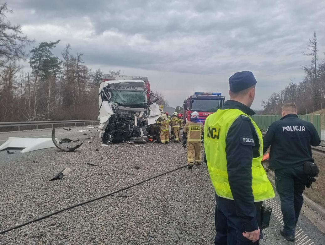 Wypadek na autostradzie A4 na wysokości Wysokiej