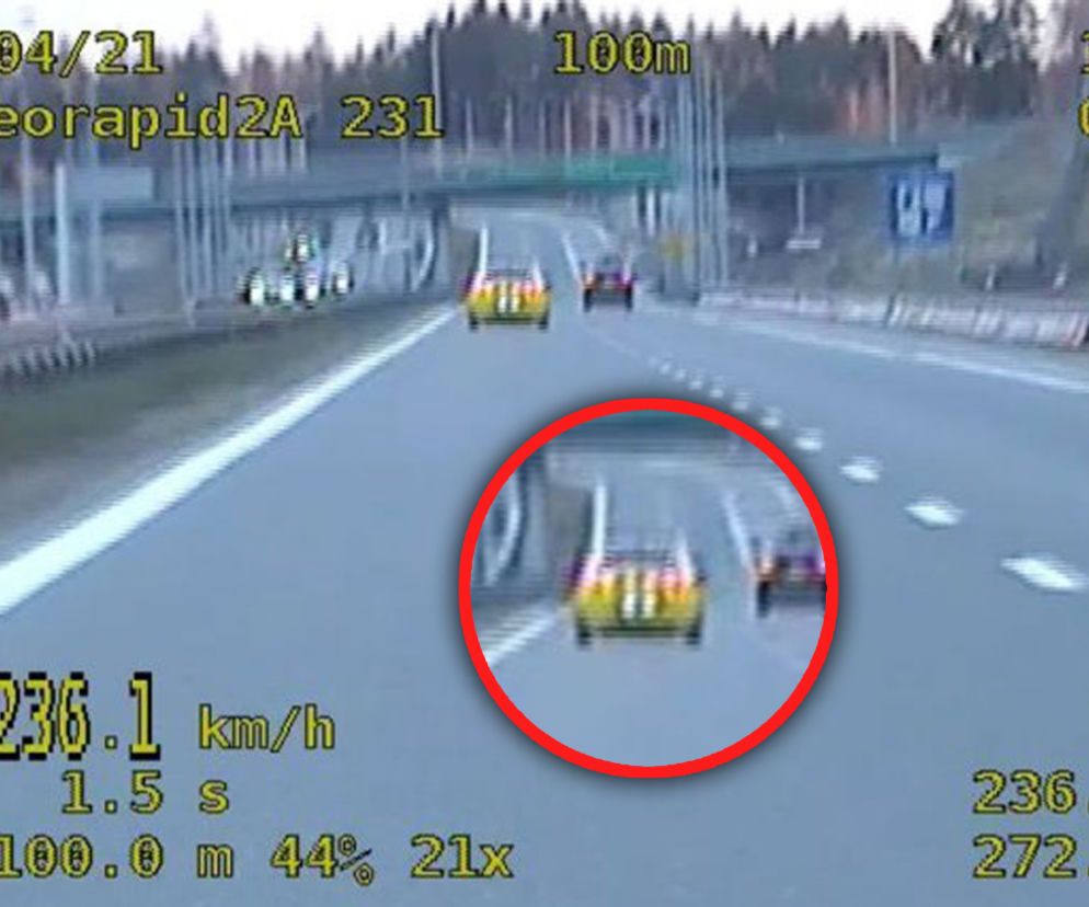 Jechał po siódemce 236 km/h