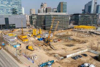 Budowa wieżowca AFI Tower w kompleksie Towarowa22