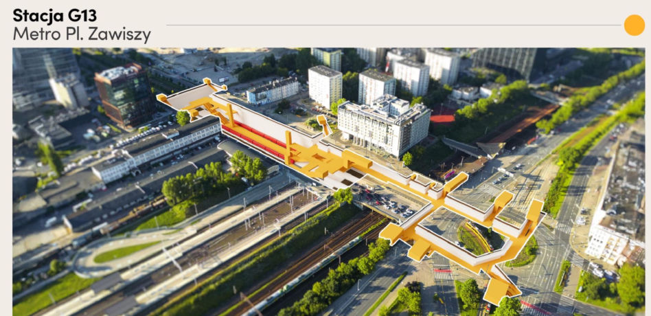 Wstępne schematy wybranych stacji 4. linii metra w Warszawie