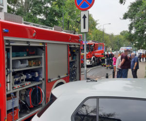 Pożar na ulicy Fabrycznej w Warszawie