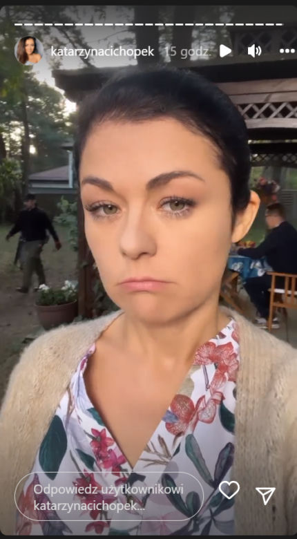 M jak miłość. Katarzyna Cichopek (Kinga) na planie 