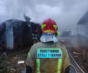 Toruń: Pożar pustostanu przy Szosie Chełmińskiej. Imponująca łuna ognia