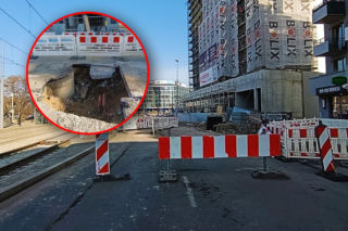 Wielka dziura w jezdni sparaliżowała ruch. Ulica zamknięta, komisja bada sprawę zapadliska