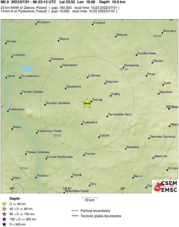 Silny wstrząs w kopalni Mysłowice Wesoła o magnitudzie 2,9M