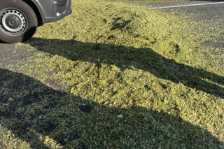 Zablokowana DK12 Leszno-Gostyń. Bus zderzył się z ciągnikiem rolniczym