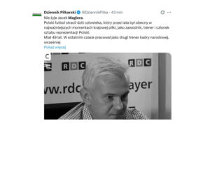 Jacek Magiera nie żyje. Tak go żegnają