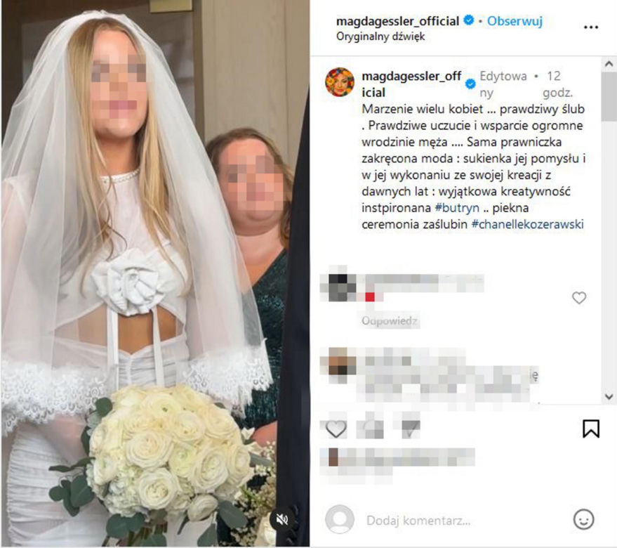 Magda Gessler na ślubie córki swojego partnera Waldemara Kozerawskiego