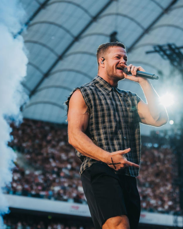 Koncert Imagine Dragons w Warszawie (18.07.2025). Organizatorem koncertu jest Live Nation, a patronem medialnym - Radio ESKA