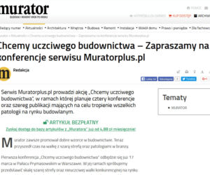 Chcemy uczciwego budownictwa - konferencja serwisu Muratorplus.pl