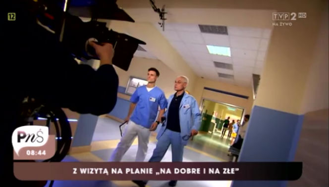 Pytanie na śniadanie. Mateusz Damięcki i Dariusz Jakubowski na planie Na dobre i na złe