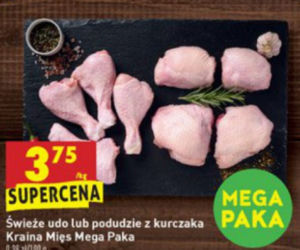 świeże uda lub podudzia z kurczaka 3,75 zł/kg