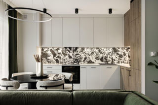 To nie apartament premium. To mieszkanie na wynajem, w którym szałwiowa zieleń zrobiła całą robotę