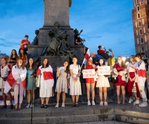Marsz solidarności z Białorusinami w Krakowie
