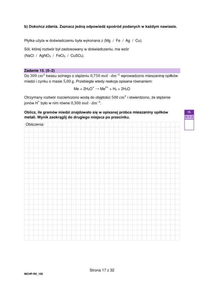 Matura próbna 2026 - chemia