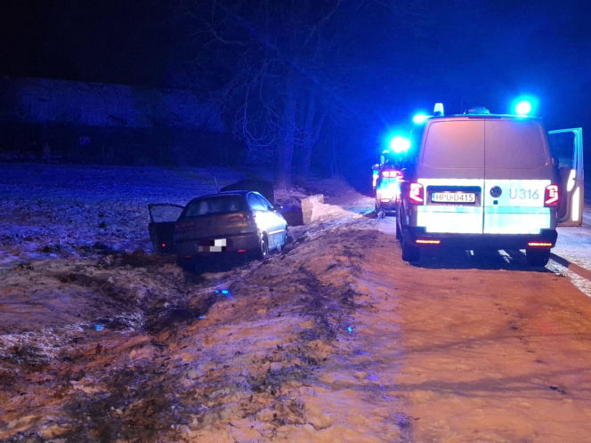 Pościg przez trzy powiaty za złodziejem paliwa. Finał w rowie w Zabrzewie w powiecie leszczyńskim