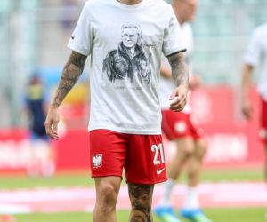 Jacek Magiera uhonorowany na meczu Polska - Ukraina