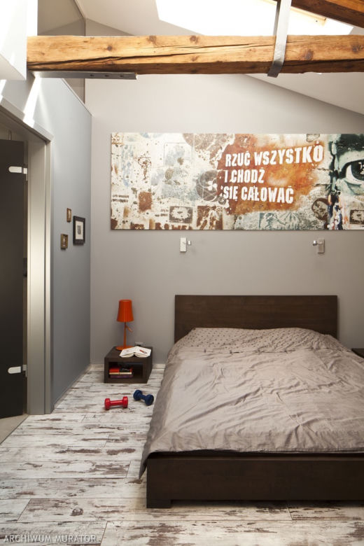 Loft sypialnia na antresoli