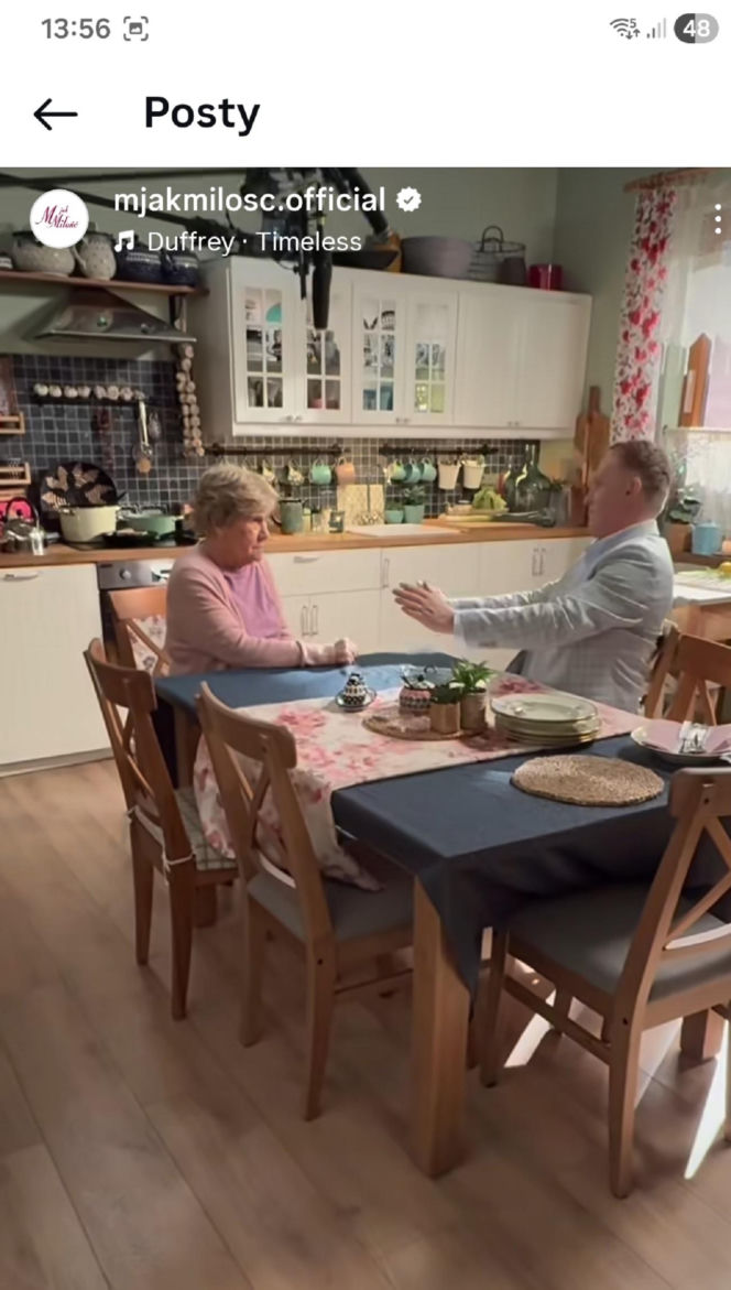 M jak miłość na planie nowy sezon po wakacjach. Artur Rogowski (Robert Moskwa), Barbara (Teresa Lipowska)