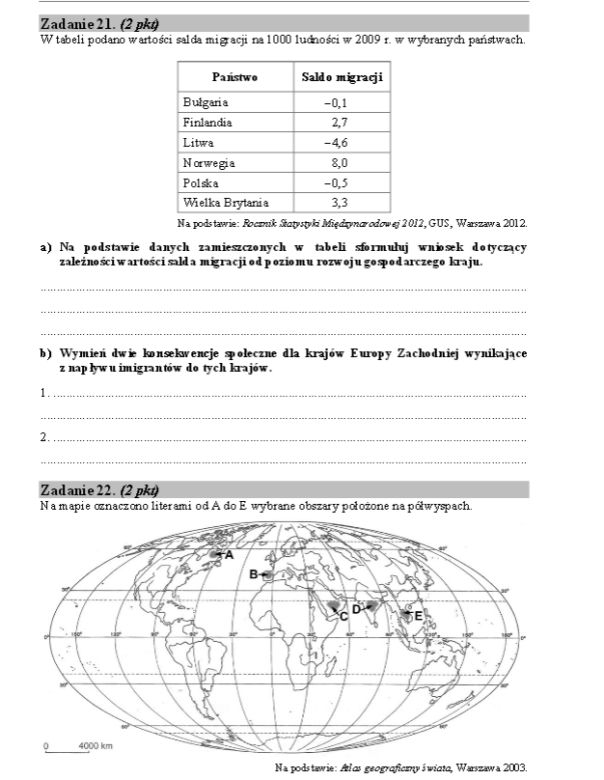 Matura geografia 12