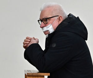 Lech Wałęsa na niedzielnej mszy