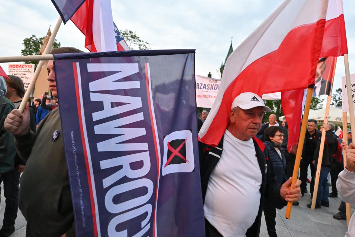 Karol Nawrocki na zorganizowanej przez telewizję Republika debacie przedwyborczej w Końskich