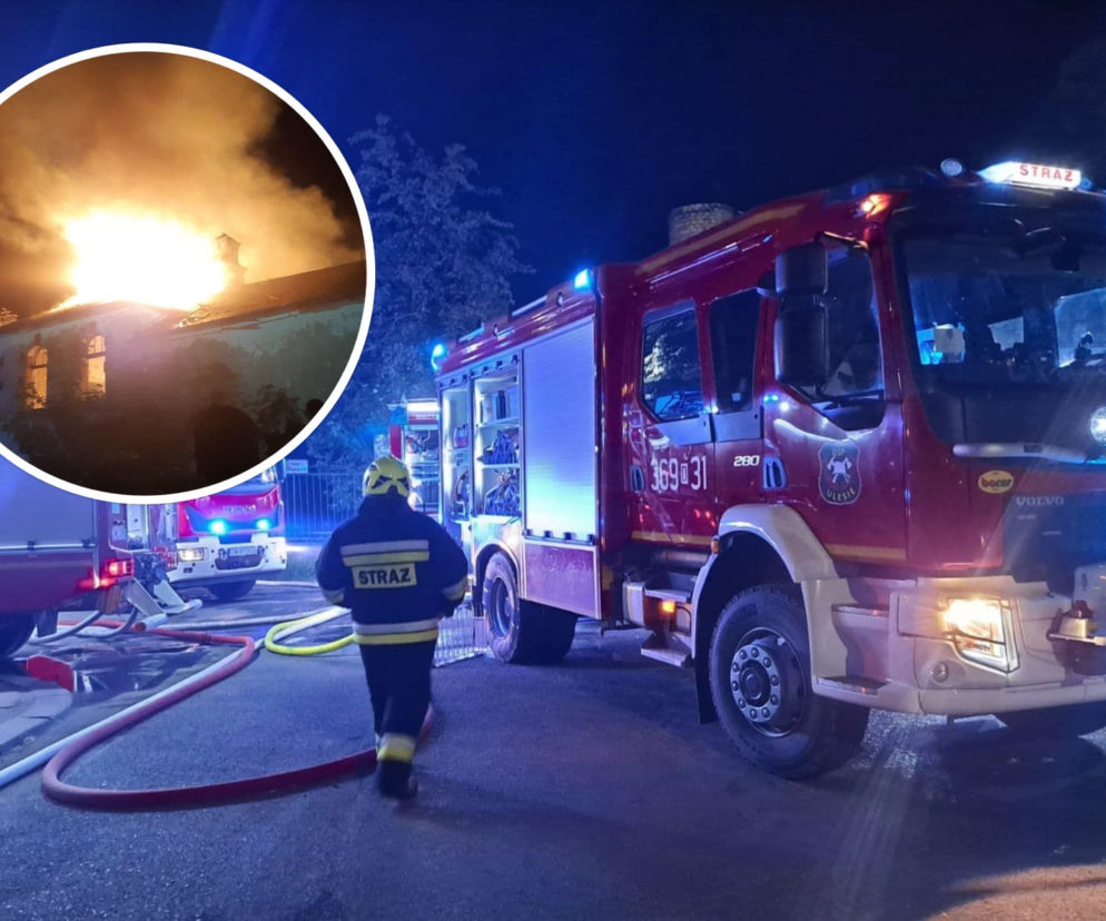 Potężny pożar w Legnicy. Płonął były radziecki szpital 