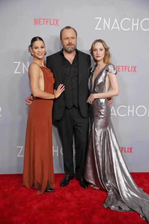 Tomasz Stockinger i  Ignacy Liss na premierze filmu "Znachor"