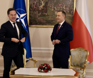 Rutte na spotkaniu z Nawrockim