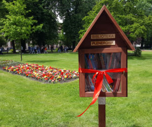 Plenerowa biblioteka w centrum Nowego Sącza