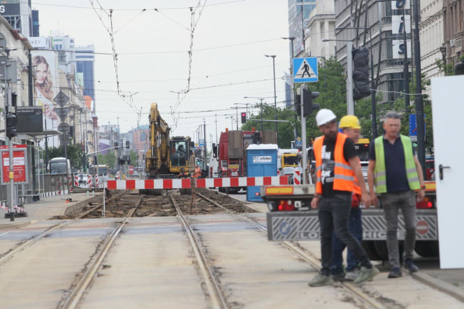 Remont torów na Jerozolimskich