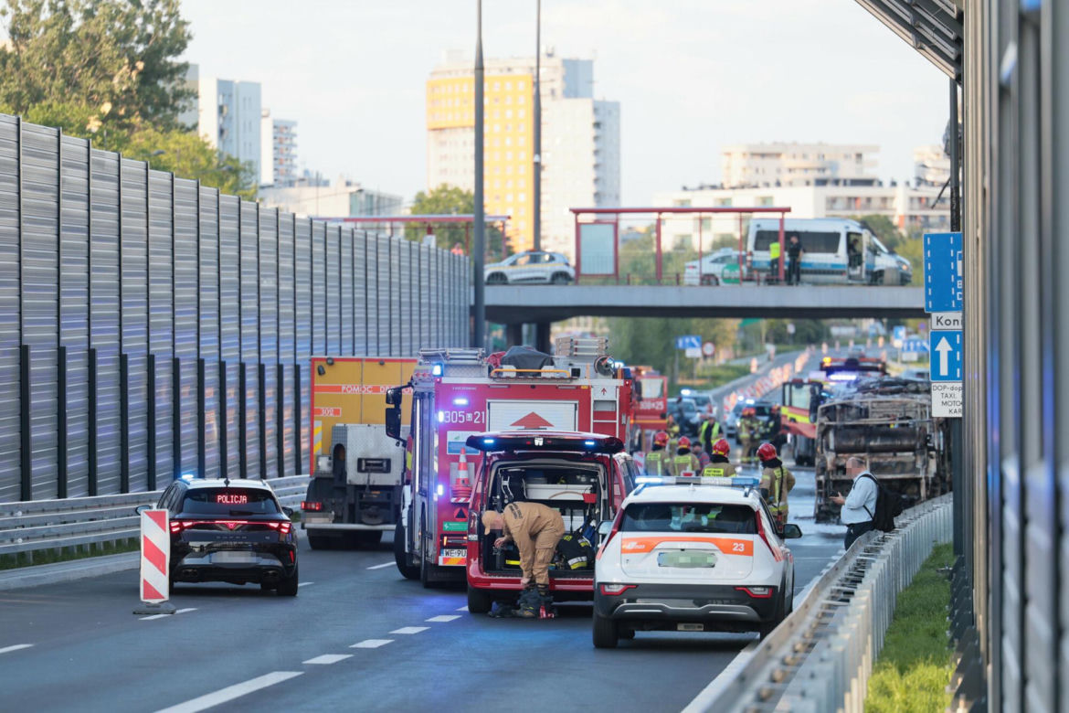 Pożar autobusu miejskiego Al. Stanów Zjednoczonych