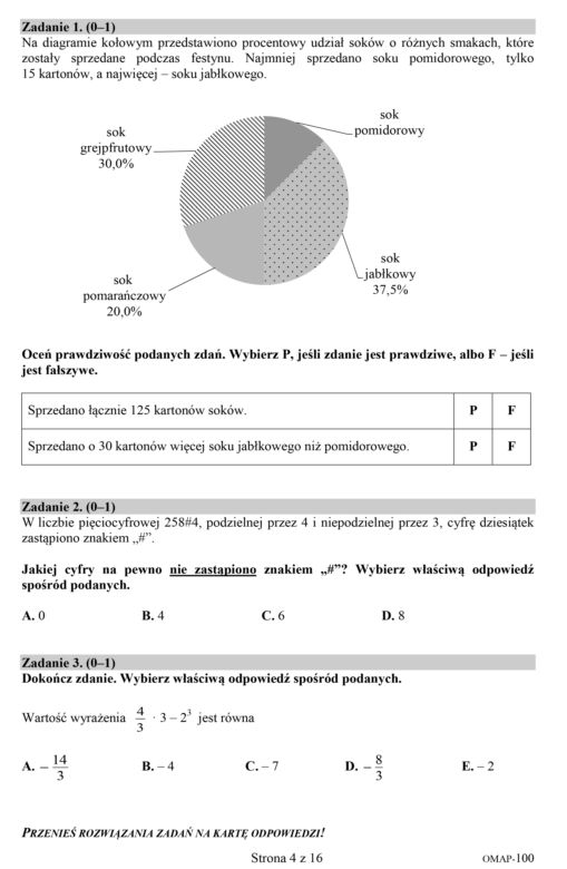 Egzamin ósmoklasisty 2020 matematyka