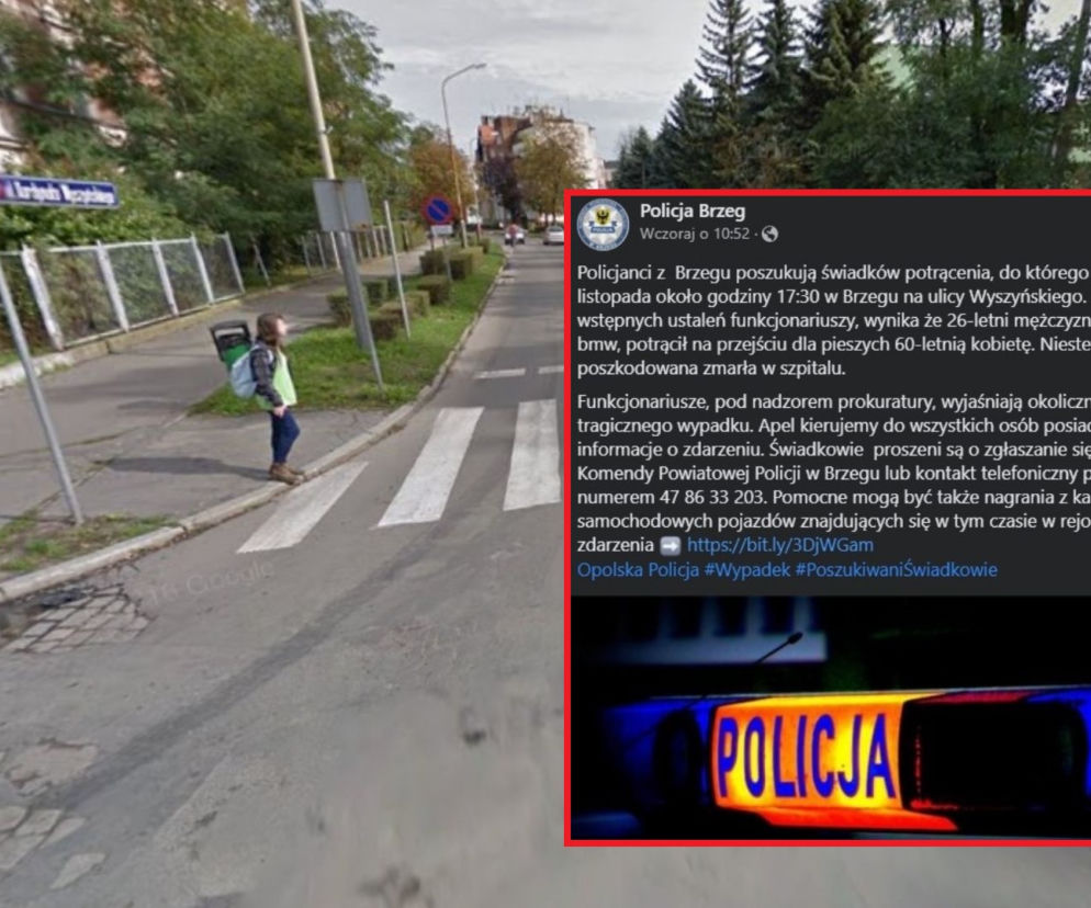Brzeg: Wypadek na Wyszyńskiego. Nie żyje 60-latka potrącona przez kierowcę bmw. Policja szuka świadków