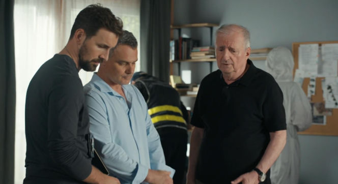 Barwy szczęścia odc. 3271. Krzysztof Jaworski (Jacek Kałucki), Marcin Kodur (Oskar Stoczyński), Karol (Jan Wieczorkowski)