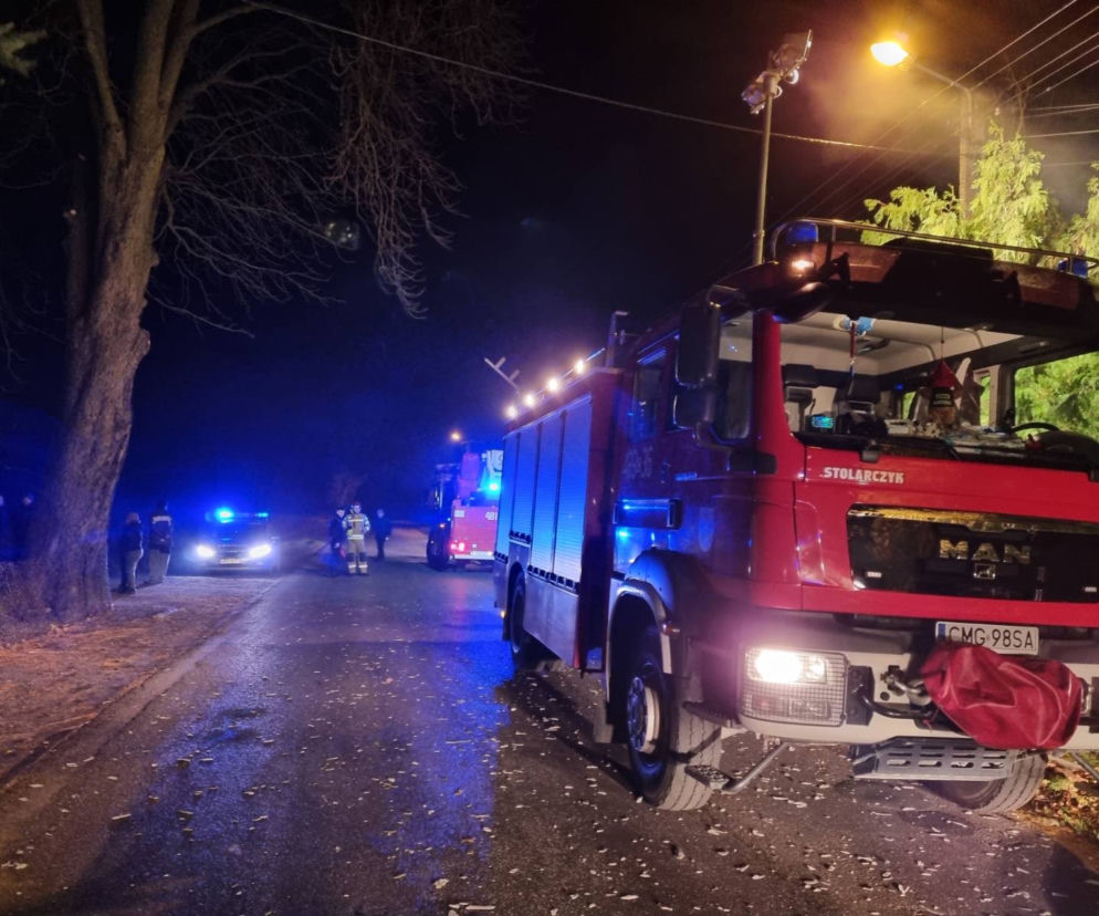 Pożar domu jednorodzinnego pod Mogilnem! Z budynku nic nie zostało