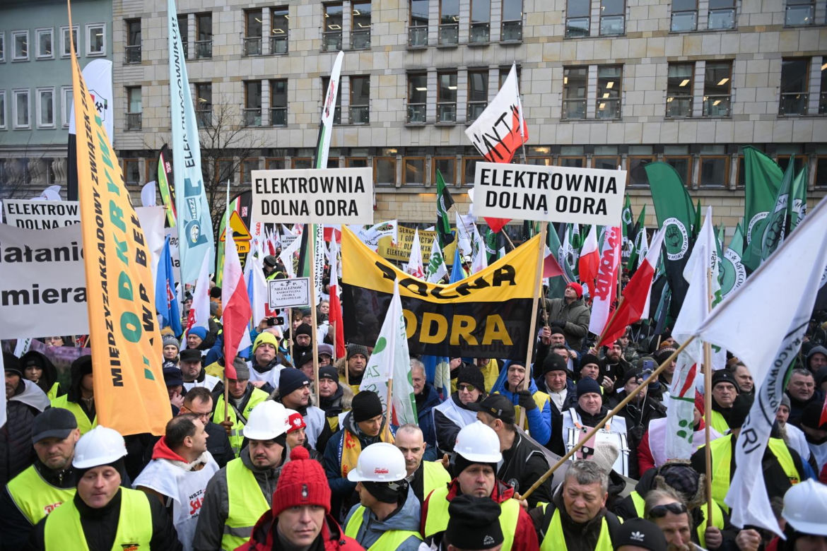 Protest górników i energetyków w Warszawie
