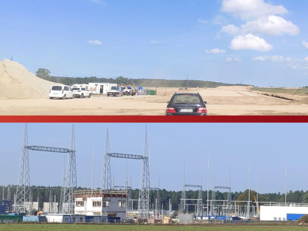 Sierpień 2023 i wrzesień 2024 - postępy prac przy budowie sieci elektroenergetycznych