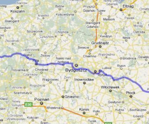 Trasa 10 Warszawa-Międzyzdroje - mapka