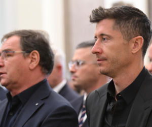 Robert Lewandowski na pogrzebie Jacka Magiery