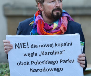 „Nie” dla kopalni na Polesiu. Pikieta w centrum Lublina