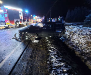 wypadek w Parszowie 11.02.2022